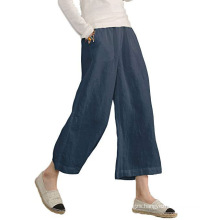 Wholesale Woman Cotton Loose Wide Leg & Flares Pants Casual Ladies Trouser